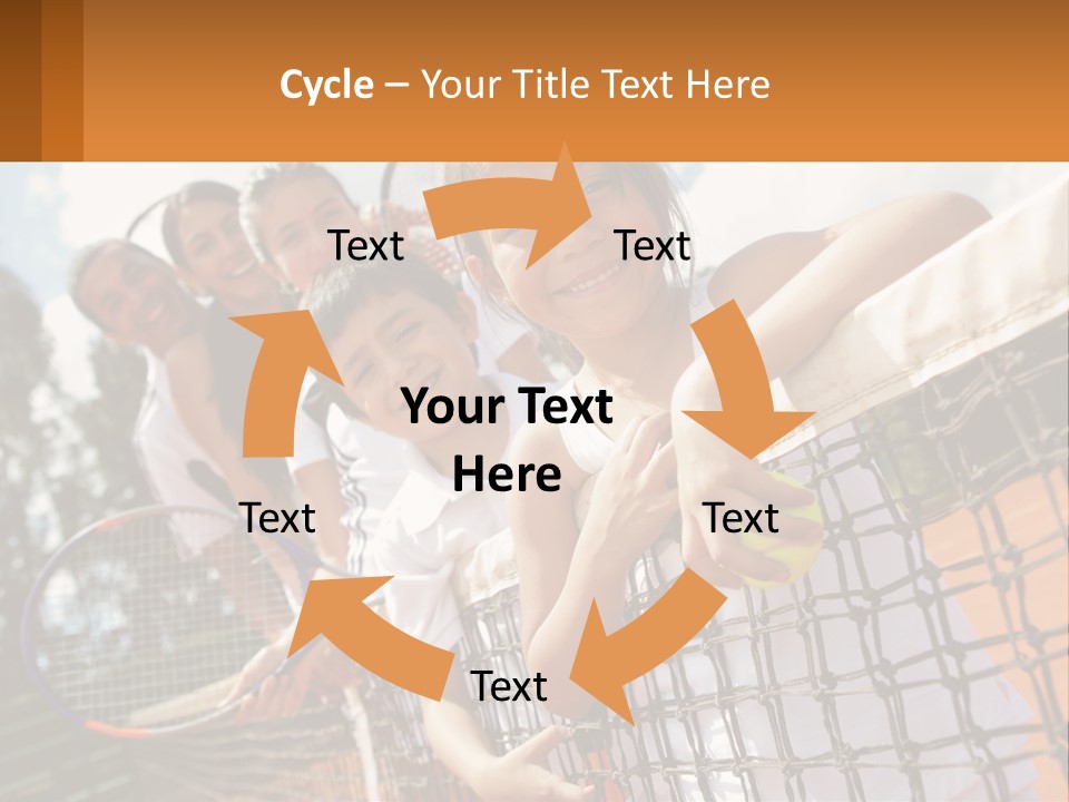 A Group Of Children Holding Tennis Rackets On A Tennis Court PowerPoint Template