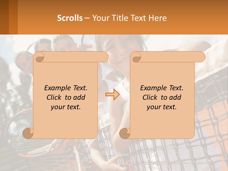 A Group Of Children Holding Tennis Rackets On A Tennis Court PowerPoint Template
