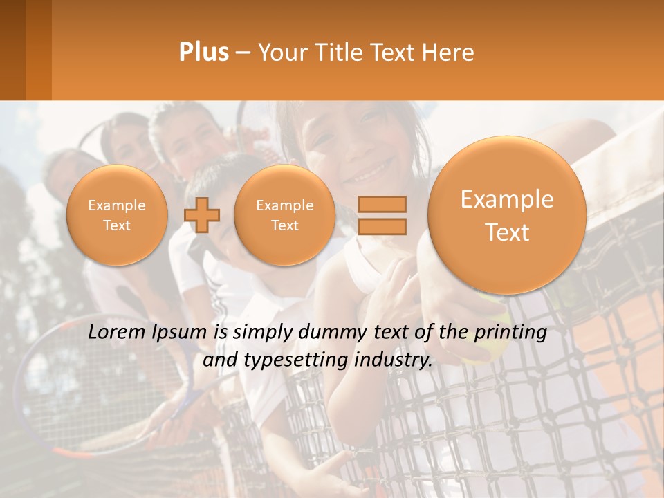 A Group Of Children Holding Tennis Rackets On A Tennis Court PowerPoint Template