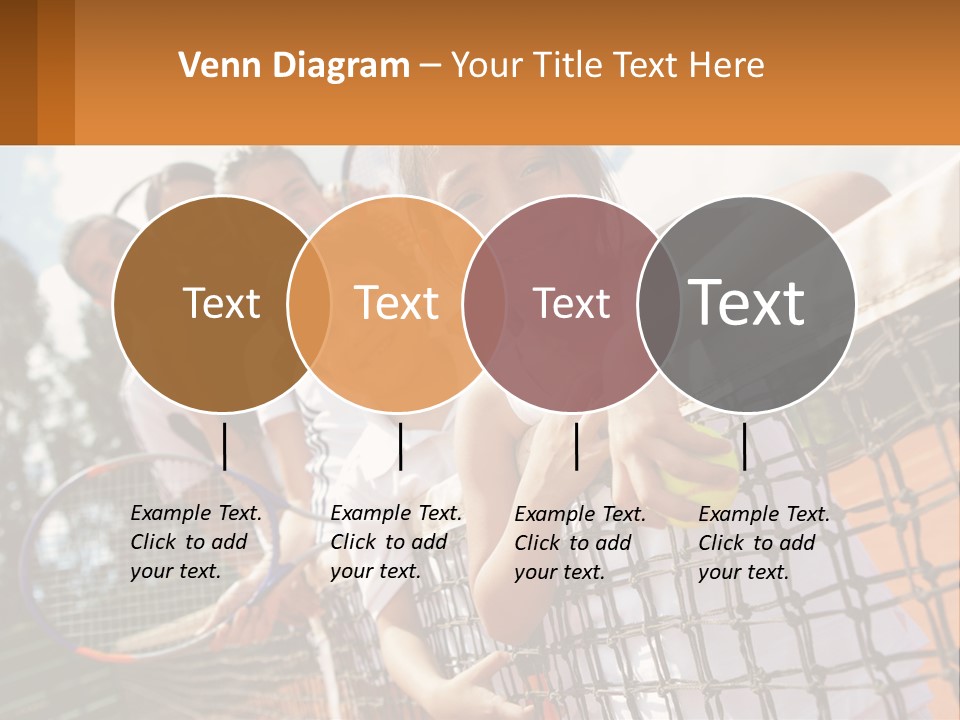 A Group Of Children Holding Tennis Rackets On A Tennis Court PowerPoint Template
