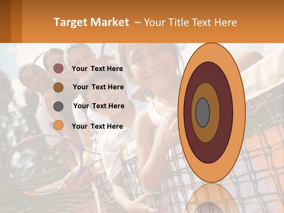 A Group Of Children Holding Tennis Rackets On A Tennis Court PowerPoint Template