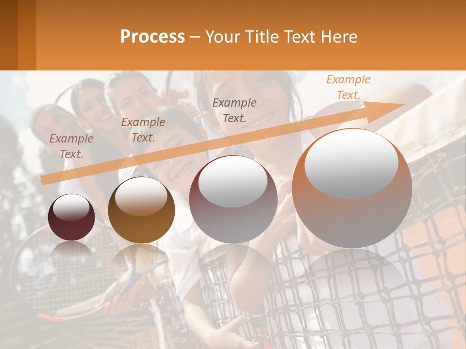 A Group Of Children Holding Tennis Rackets On A Tennis Court PowerPoint Template