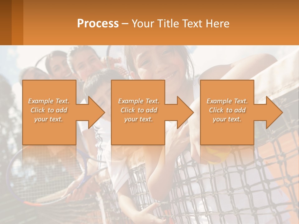 A Group Of Children Holding Tennis Rackets On A Tennis Court PowerPoint Template