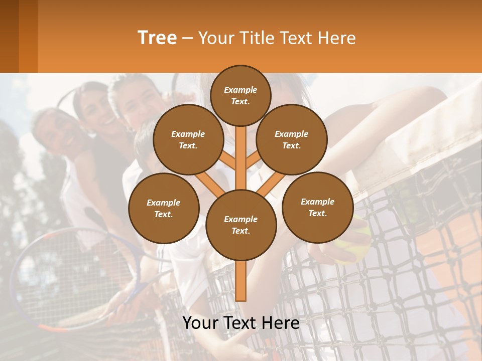 A Group Of Children Holding Tennis Rackets On A Tennis Court PowerPoint Template