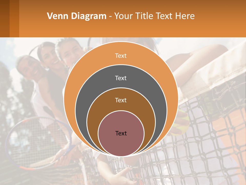 A Group Of Children Holding Tennis Rackets On A Tennis Court PowerPoint Template
