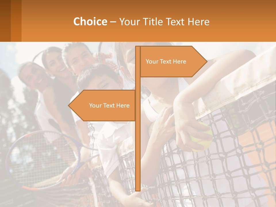 A Group Of Children Holding Tennis Rackets On A Tennis Court PowerPoint Template