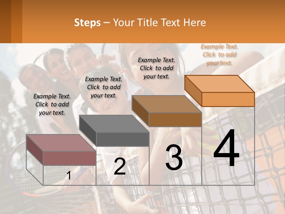A Group Of Children Holding Tennis Rackets On A Tennis Court PowerPoint Template