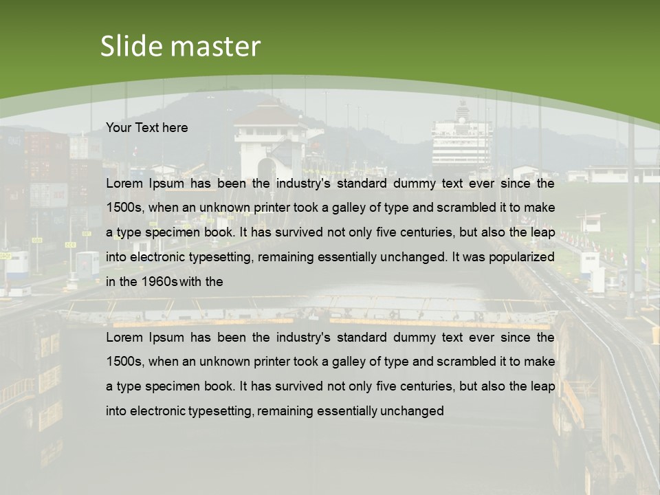 A Large Body Of Water With A Bridge In The Middle Of It PowerPoint Template