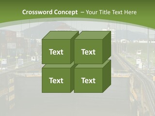 A Large Body Of Water With A Bridge In The Middle Of It PowerPoint Template