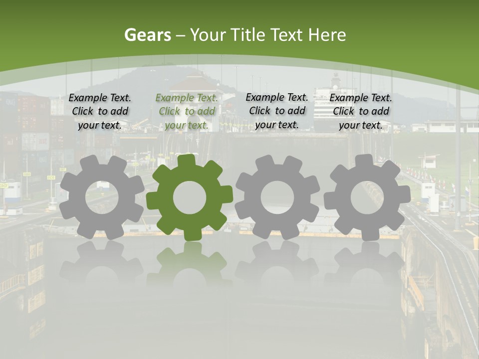 A Large Body Of Water With A Bridge In The Middle Of It PowerPoint Template