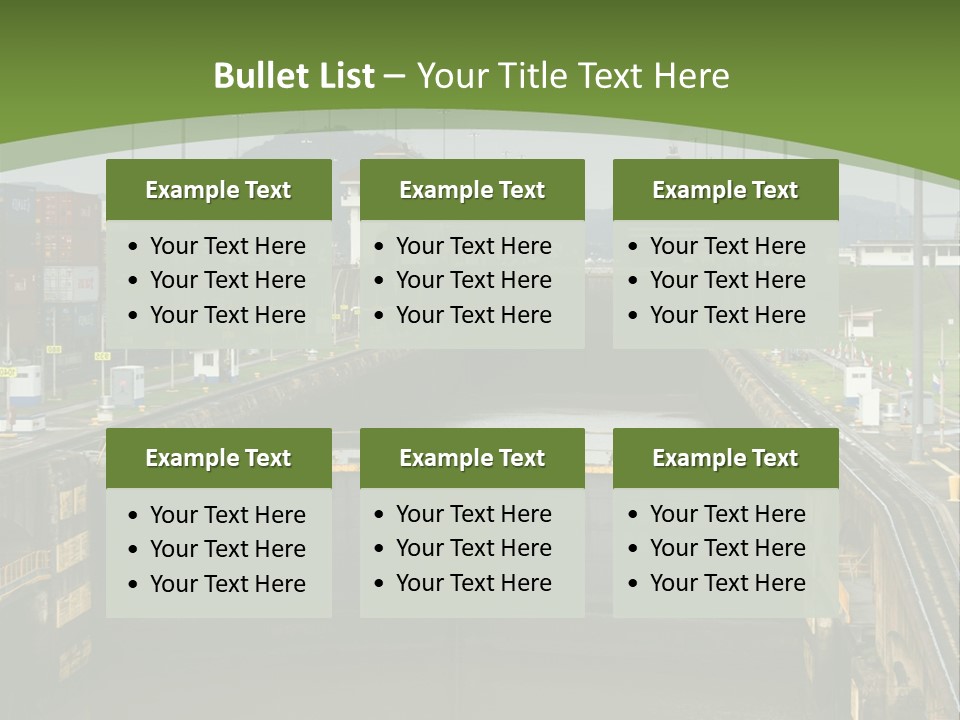 A Large Body Of Water With A Bridge In The Middle Of It PowerPoint Template