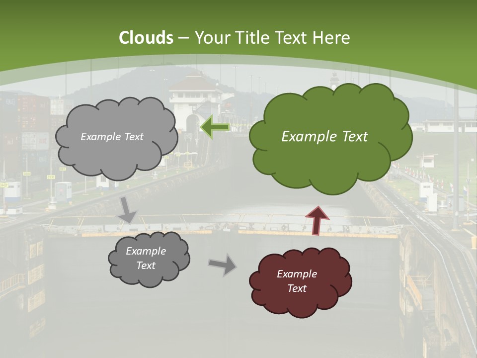 A Large Body Of Water With A Bridge In The Middle Of It PowerPoint Template