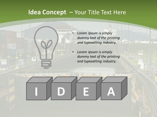 A Large Body Of Water With A Bridge In The Middle Of It PowerPoint Template