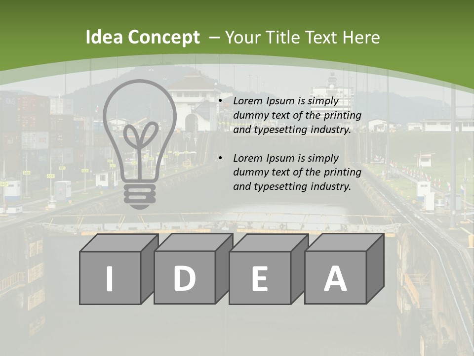 A Large Body Of Water With A Bridge In The Middle Of It PowerPoint Template