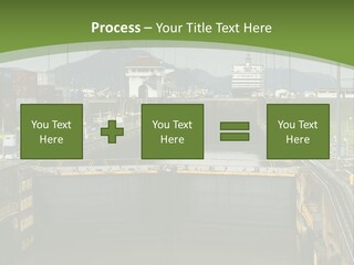 A Large Body Of Water With A Bridge In The Middle Of It PowerPoint Template