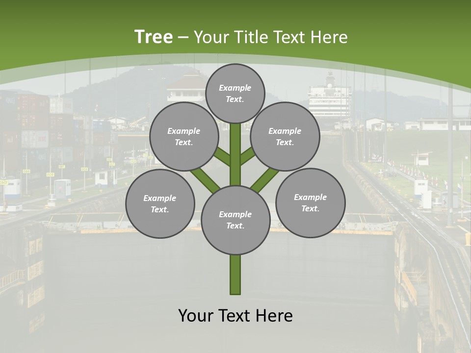 A Large Body Of Water With A Bridge In The Middle Of It PowerPoint Template