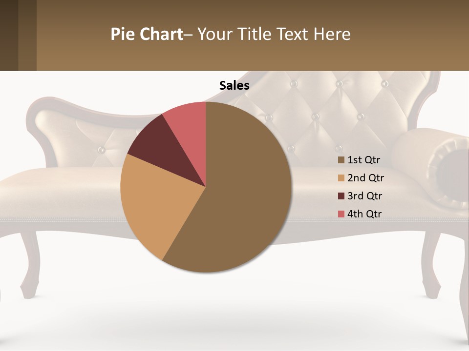 A Couch With A Wooden Frame And Buttons On It PowerPoint Template
