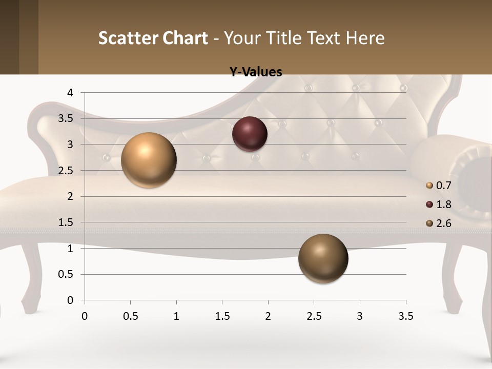 A Couch With A Wooden Frame And Buttons On It PowerPoint Template