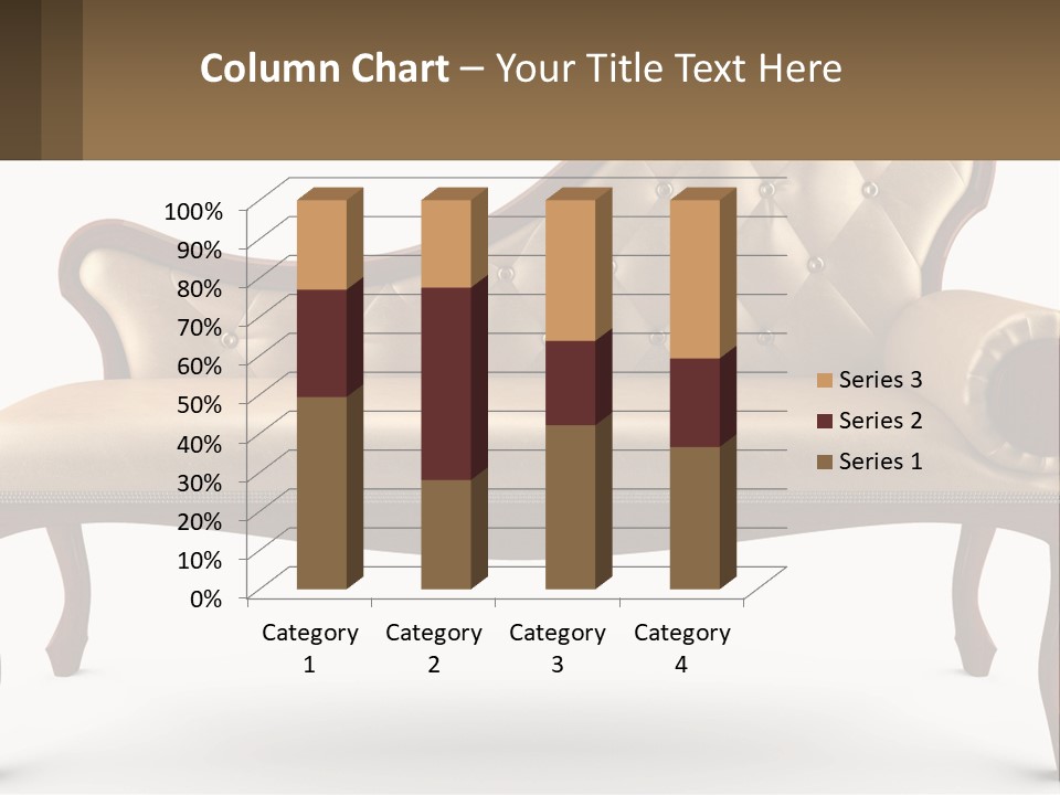 A Couch With A Wooden Frame And Buttons On It PowerPoint Template
