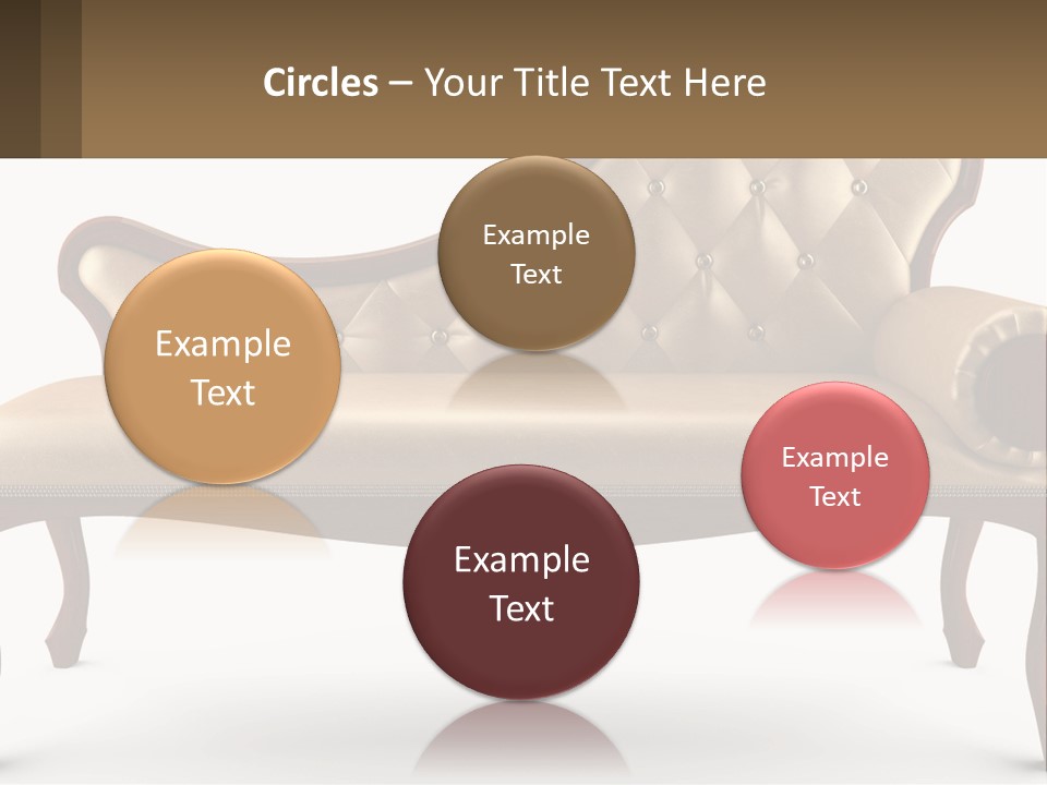 A Couch With A Wooden Frame And Buttons On It PowerPoint Template