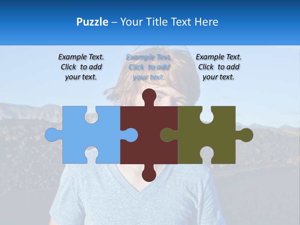 A Young Boy Standing In Front Of A Mountain PowerPoint Template