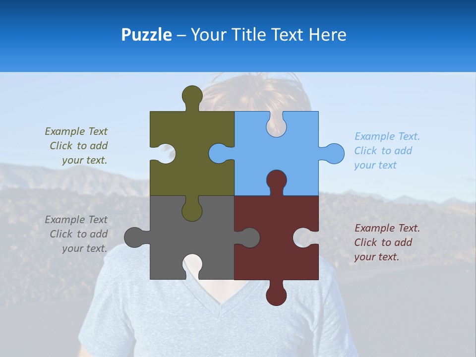 A Young Boy Standing In Front Of A Mountain PowerPoint Template