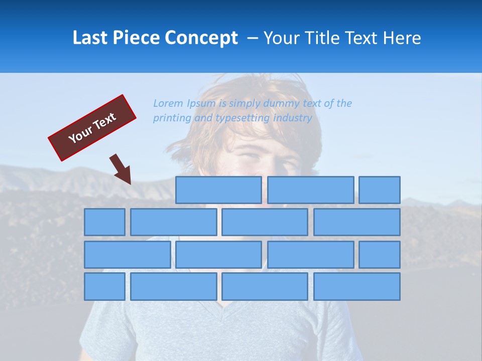 A Young Boy Standing In Front Of A Mountain PowerPoint Template