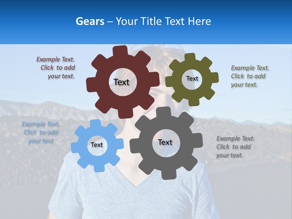 A Young Boy Standing In Front Of A Mountain PowerPoint Template