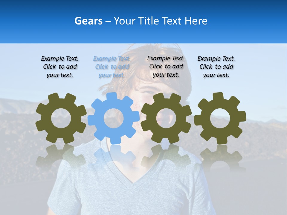 A Young Boy Standing In Front Of A Mountain PowerPoint Template