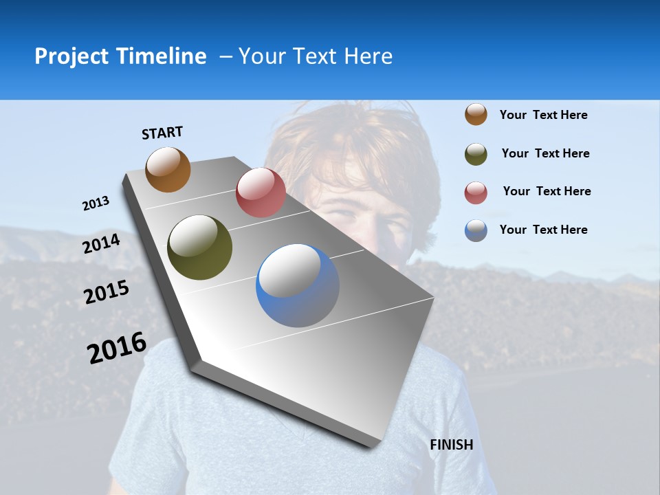 A Young Boy Standing In Front Of A Mountain PowerPoint Template