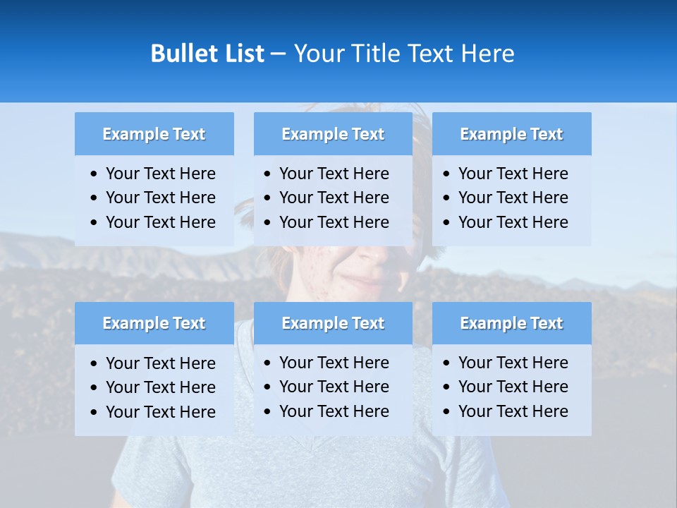 A Young Boy Standing In Front Of A Mountain PowerPoint Template