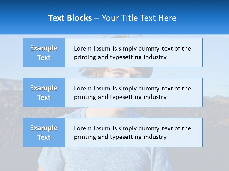 A Young Boy Standing In Front Of A Mountain PowerPoint Template