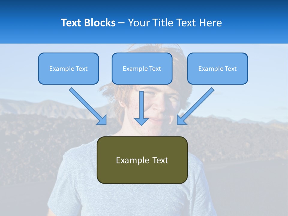 A Young Boy Standing In Front Of A Mountain PowerPoint Template