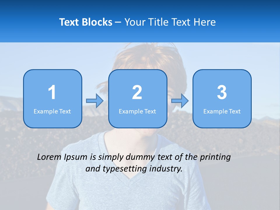 A Young Boy Standing In Front Of A Mountain PowerPoint Template