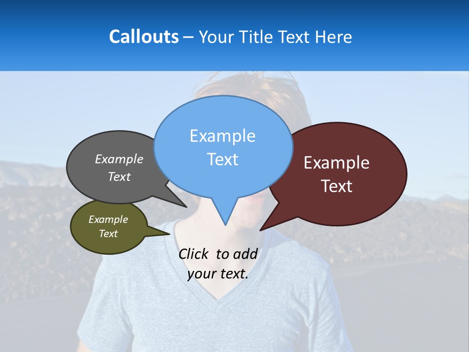 A Young Boy Standing In Front Of A Mountain PowerPoint Template