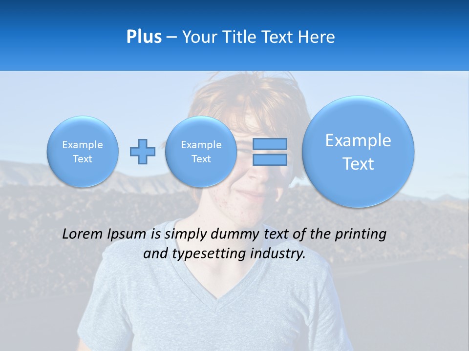 A Young Boy Standing In Front Of A Mountain PowerPoint Template