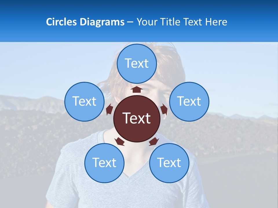 A Young Boy Standing In Front Of A Mountain PowerPoint Template