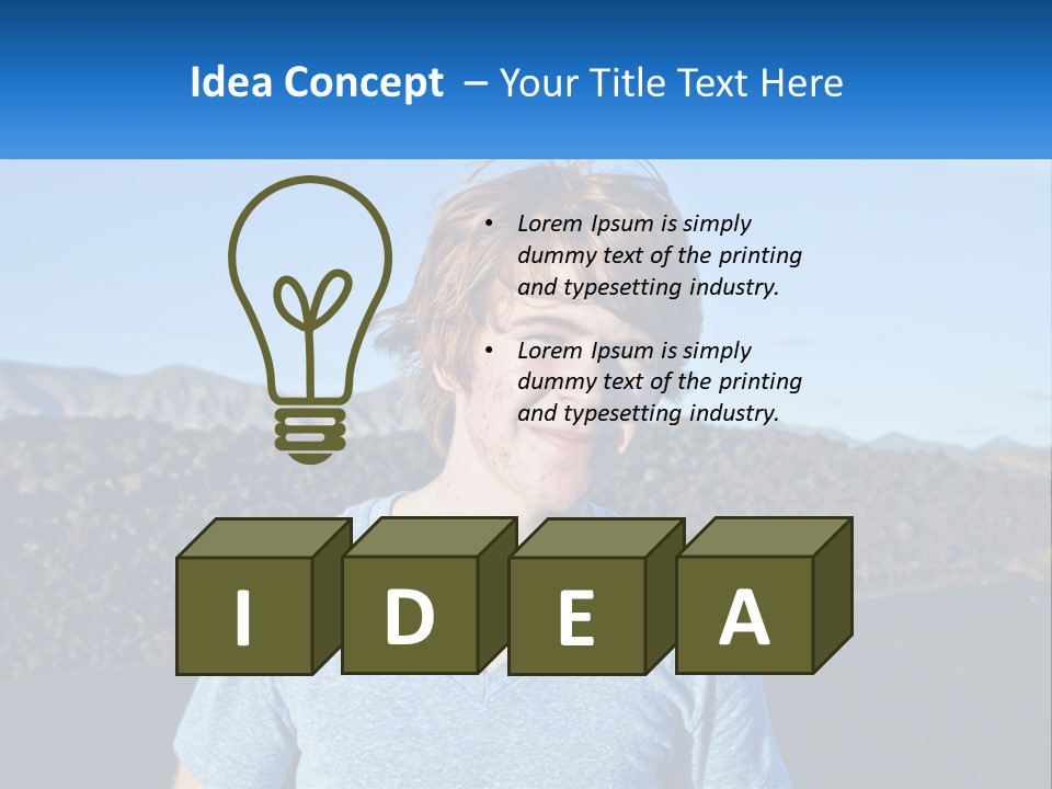 A Young Boy Standing In Front Of A Mountain PowerPoint Template