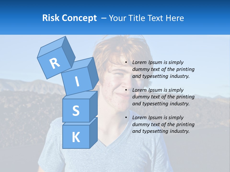 A Young Boy Standing In Front Of A Mountain PowerPoint Template