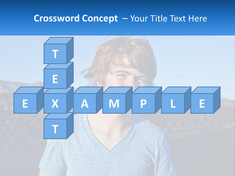 A Young Boy Standing In Front Of A Mountain PowerPoint Template