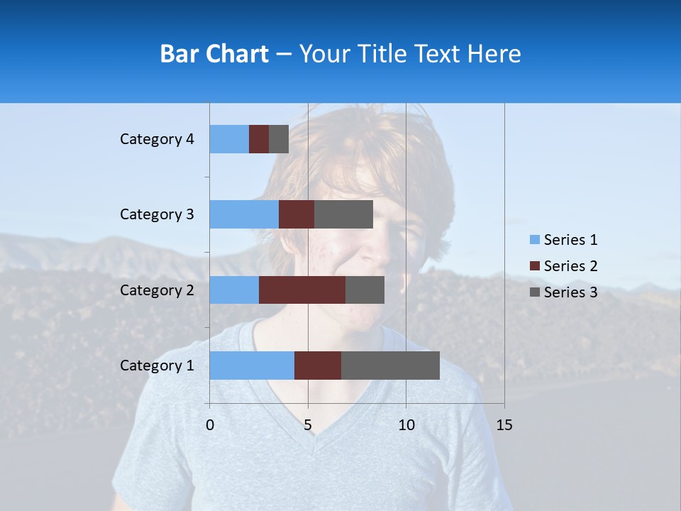 A Young Boy Standing In Front Of A Mountain PowerPoint Template