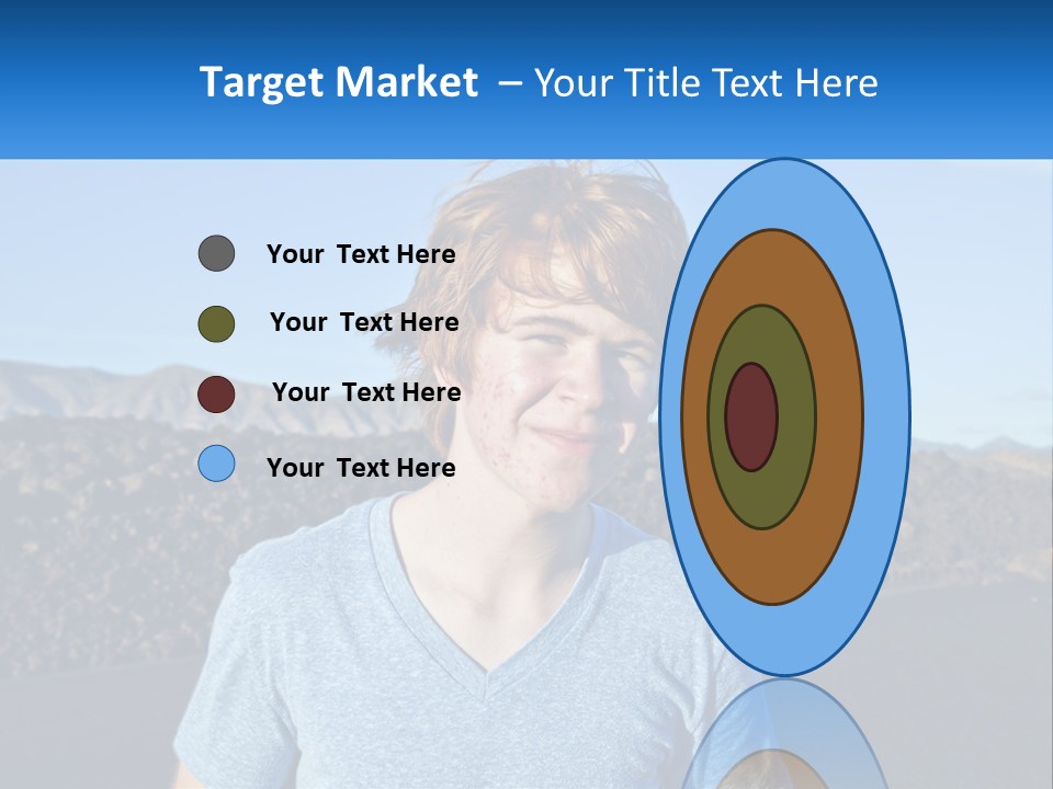 A Young Boy Standing In Front Of A Mountain PowerPoint Template