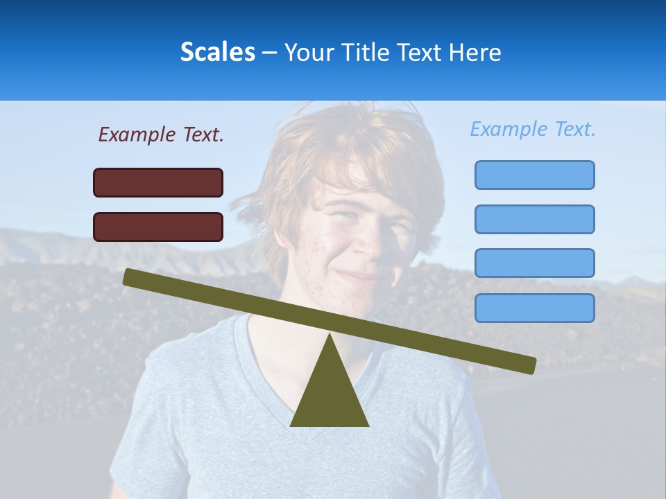 A Young Boy Standing In Front Of A Mountain PowerPoint Template