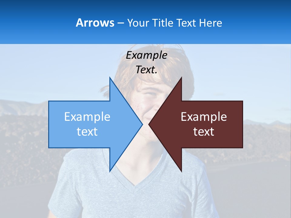 A Young Boy Standing In Front Of A Mountain PowerPoint Template