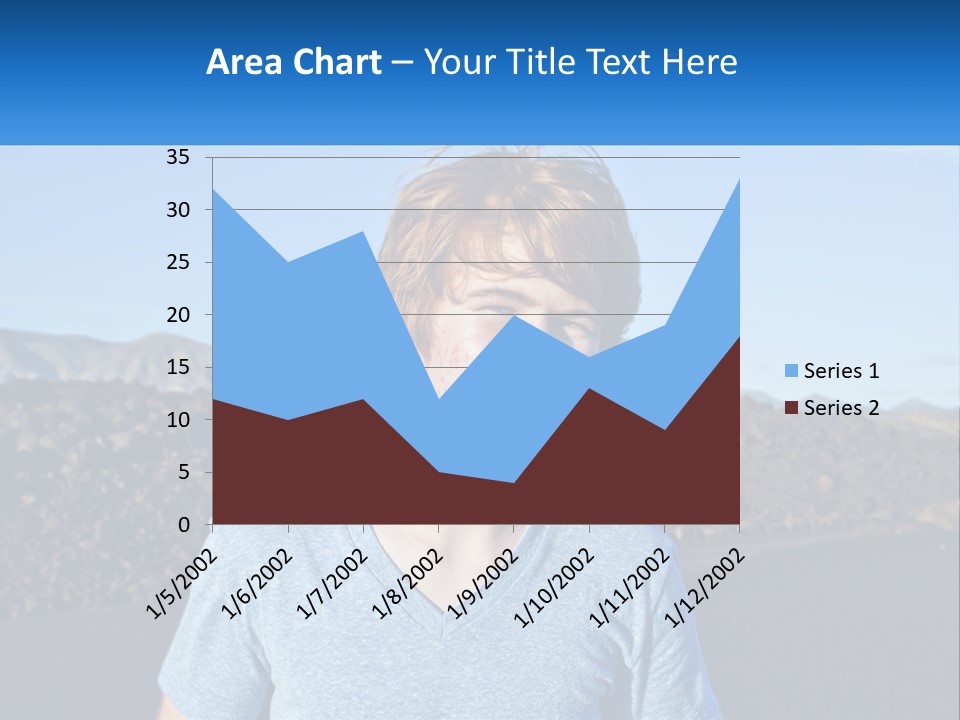 A Young Boy Standing In Front Of A Mountain PowerPoint Template