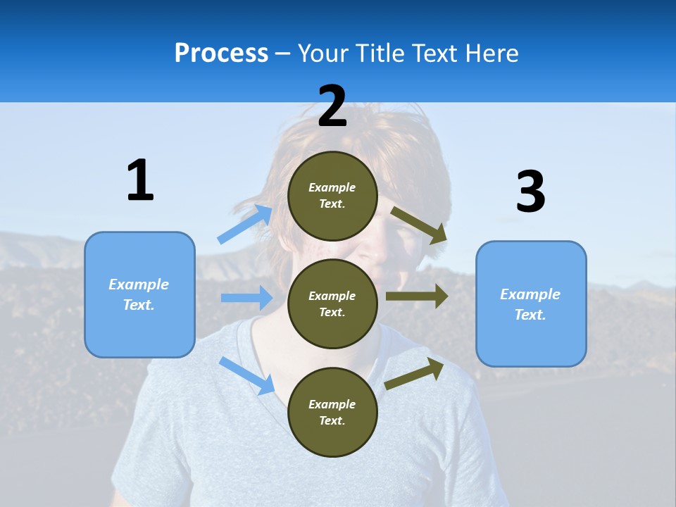 A Young Boy Standing In Front Of A Mountain PowerPoint Template
