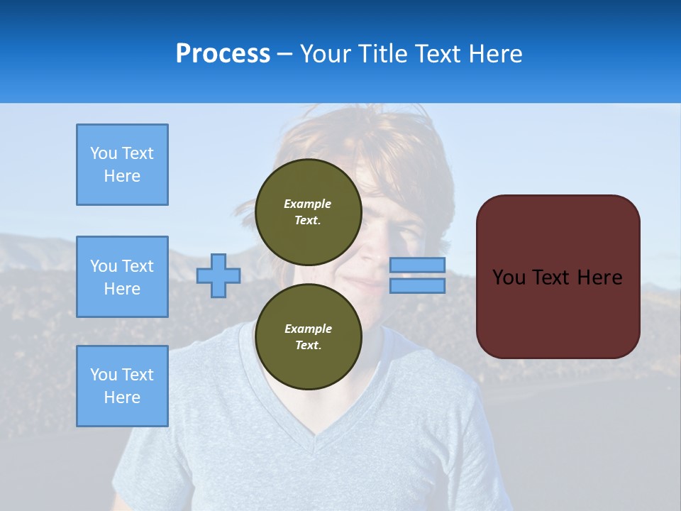 A Young Boy Standing In Front Of A Mountain PowerPoint Template