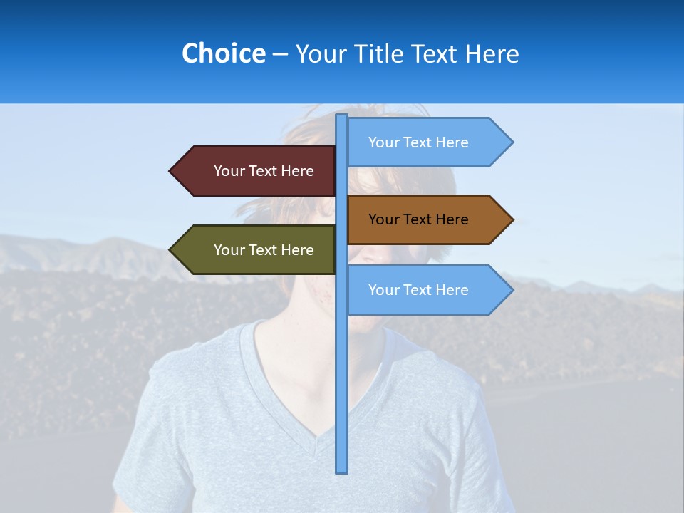A Young Boy Standing In Front Of A Mountain PowerPoint Template