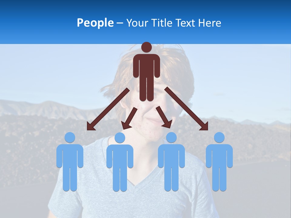 A Young Boy Standing In Front Of A Mountain PowerPoint Template