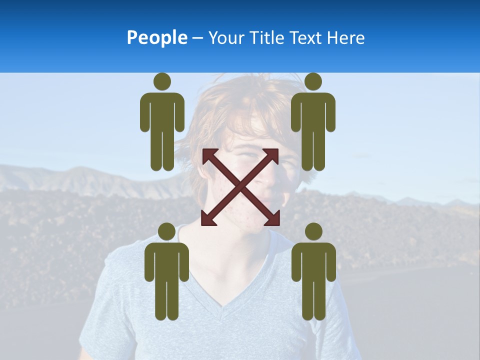 A Young Boy Standing In Front Of A Mountain PowerPoint Template